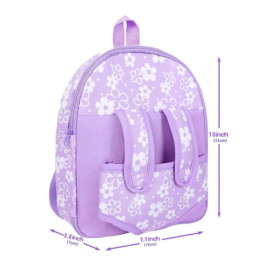Fashion Newborn Backpack Doll Cute Flower Handbag for Girls Dolls Out Going Carry Bag Christmas Birthday Gift