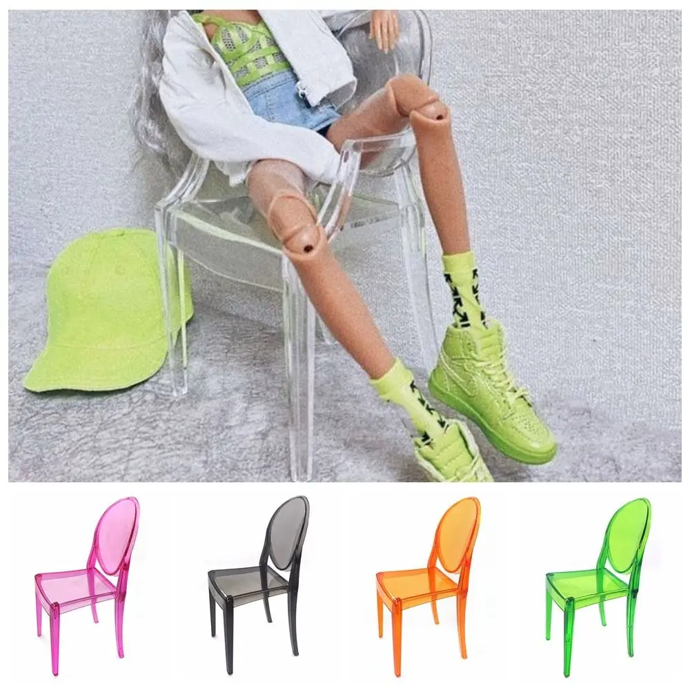 1/6 Scale Dollhouse Leisure Chair Plastic Multicolor Miniature Furniture Scene Model Playing House Mini Backrest Chair