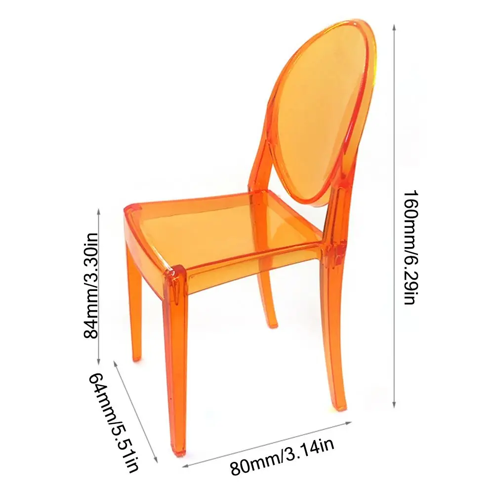 1/6 Scale Dollhouse Leisure Chair Plastic Multicolor Miniature Furniture Scene Model Playing House Mini Backrest Chair