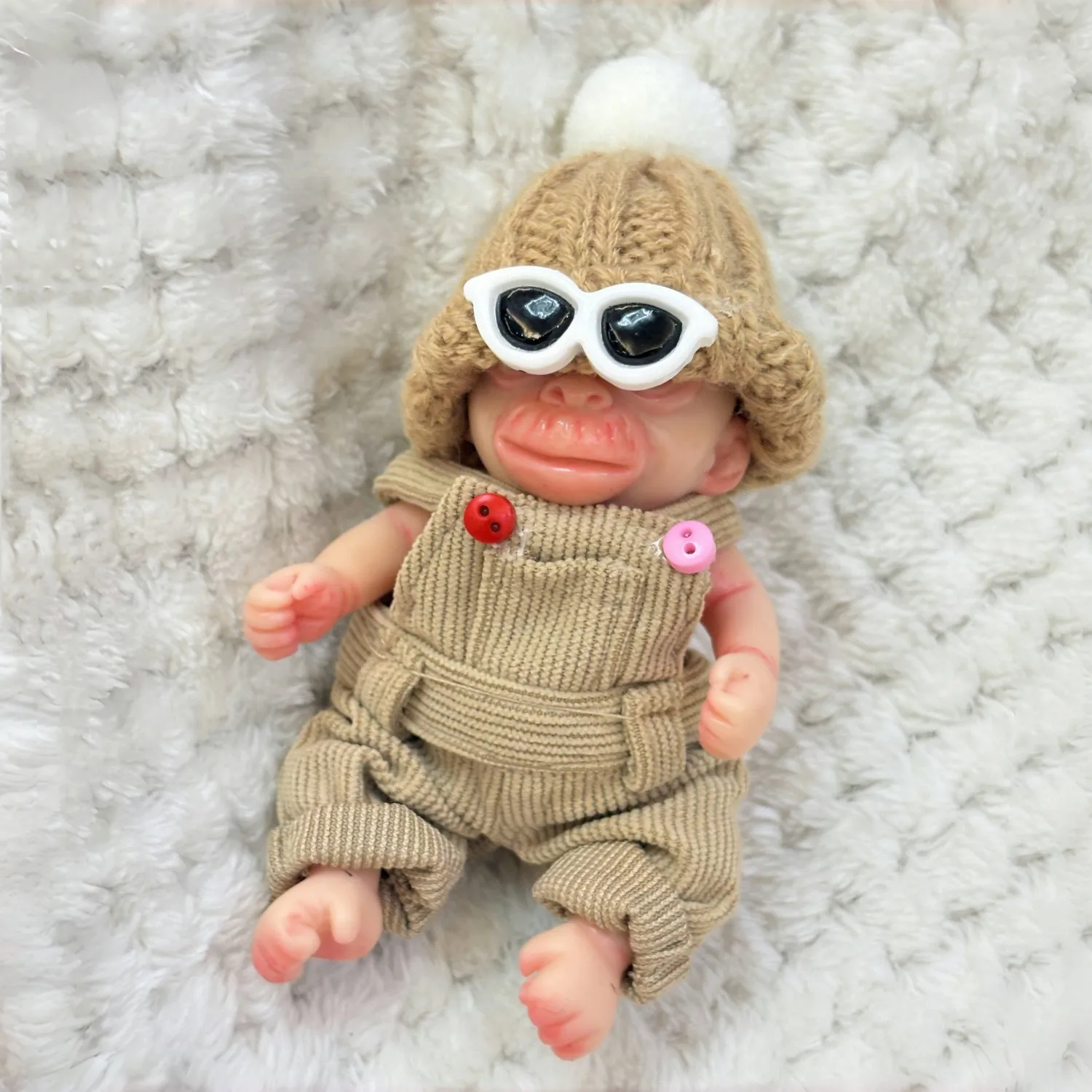 6 Inch Full Solid Silicone Monkey Reborn Doll Handmade Reborn Baby With Clothes Reborn Doll Kits Boneca De Silicon