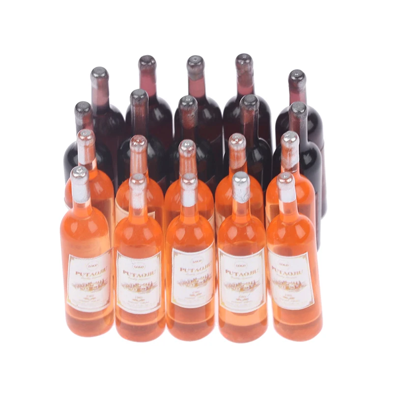 10Pcs 1/12 Dollhouse Miniature Bottles Of Red Wine Dollhouse Kitchen Food Toys