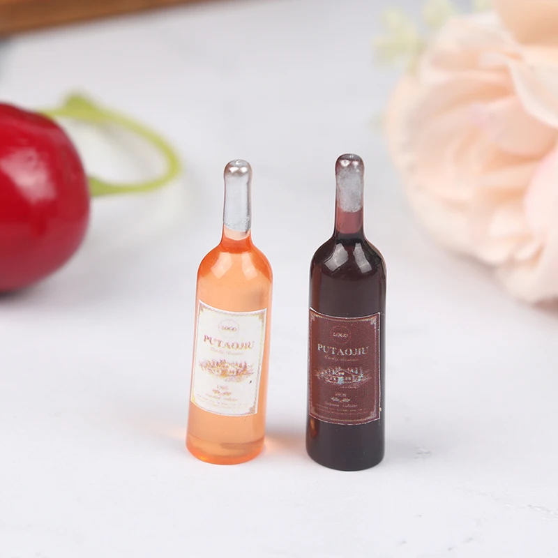 10Pcs 1/12 Dollhouse Miniature Bottles Of Red Wine Dollhouse Kitchen Food Toys
