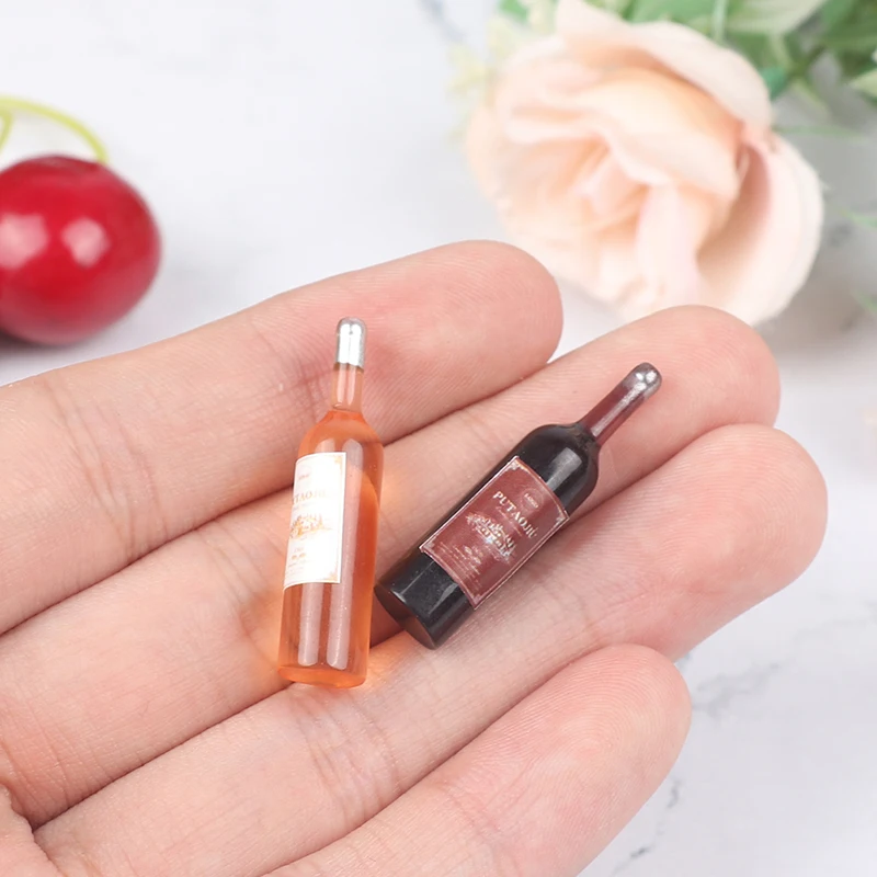 10Pcs 1/12 Dollhouse Miniature Bottles Of Red Wine Dollhouse Kitchen Food Toys