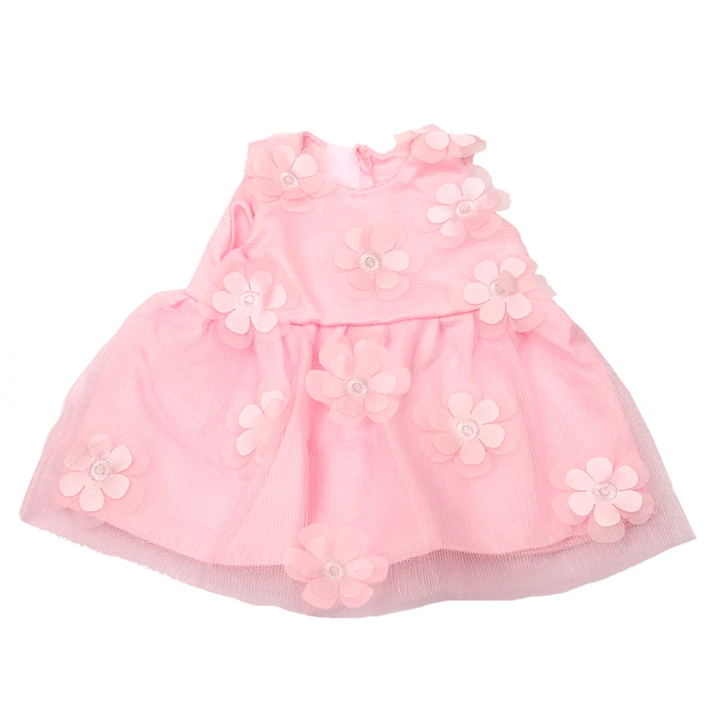 Adorable Pink Floral Doll Dress for 18-Inch American Dolls And 43-Cm Newborn Baby Girl Doll Clothes Suitable for OG Dolls