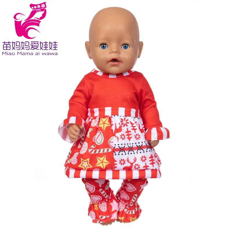 Winter Hoody Coat And Flower Strap Dress Pants Outfit for 43cm 18-Inch AG Girl Dolls Baby Doll Clothes Set