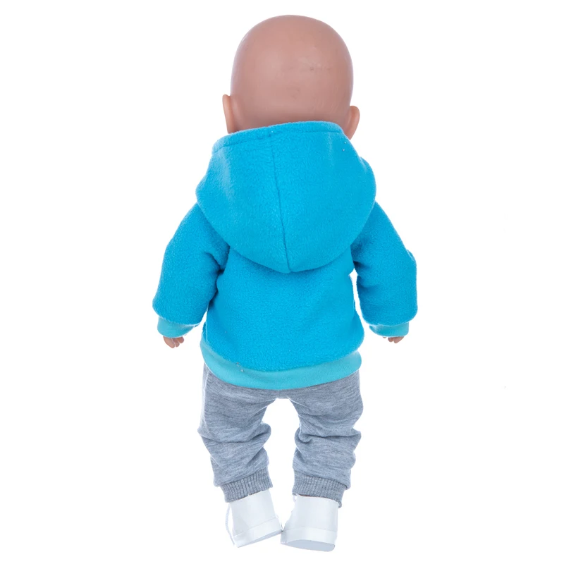 Winter Hoody Coat And Flower Strap Dress Pants Outfit for 43cm 18-Inch AG Girl Dolls Baby Doll Clothes Set