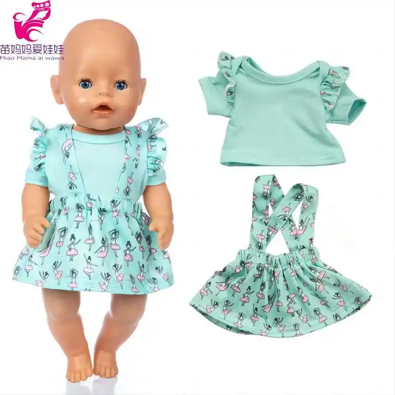 Winter Hoody Coat And Flower Strap Dress Pants Outfit for 43cm 18-Inch AG Girl Dolls Baby Doll Clothes Set