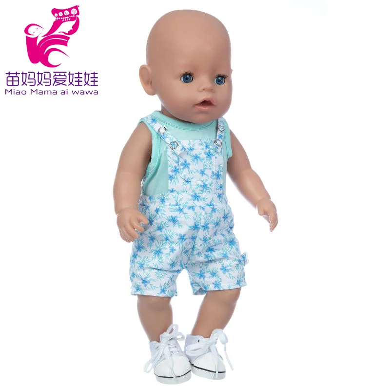 Winter Hoody Coat And Flower Strap Dress Pants Outfit for 43cm 18-Inch AG Girl Dolls Baby Doll Clothes Set