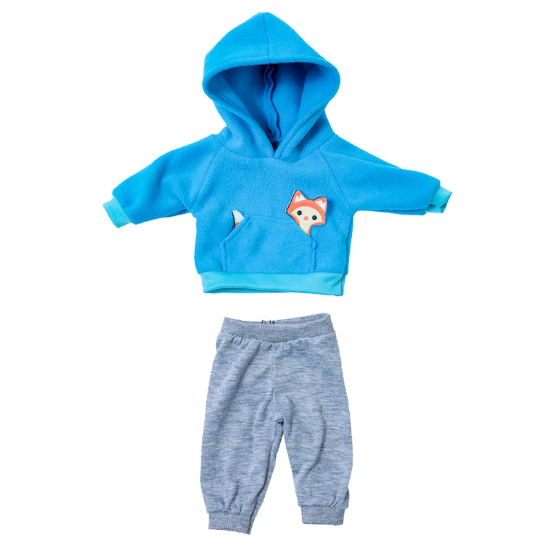 Winter Hoody Coat And Flower Strap Dress Pants Outfit for 43cm 18-Inch AG Girl Dolls Baby Doll Clothes Set