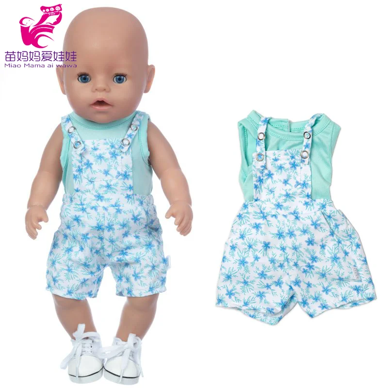 Winter Hoody Coat And Flower Strap Dress Pants Outfit for 43cm 18-Inch AG Girl Dolls Baby Doll Clothes Set