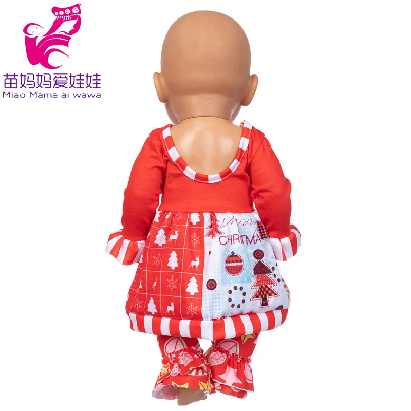 Winter Hoody Coat And Flower Strap Dress Pants Outfit for 43cm 18-Inch AG Girl Dolls Baby Doll Clothes Set