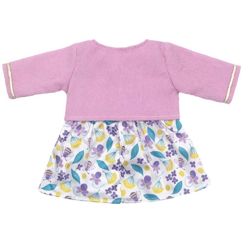 Winter Hoody Coat And Flower Strap Dress Pants Outfit for 43cm 18-Inch AG Girl Dolls Baby Doll Clothes Set