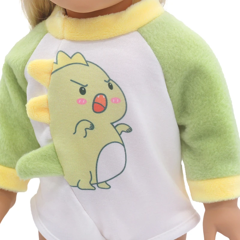 Winter Hoody Coat And Flower Strap Dress Pants Outfit for 43cm 18-Inch AG Girl Dolls Baby Doll Clothes Set