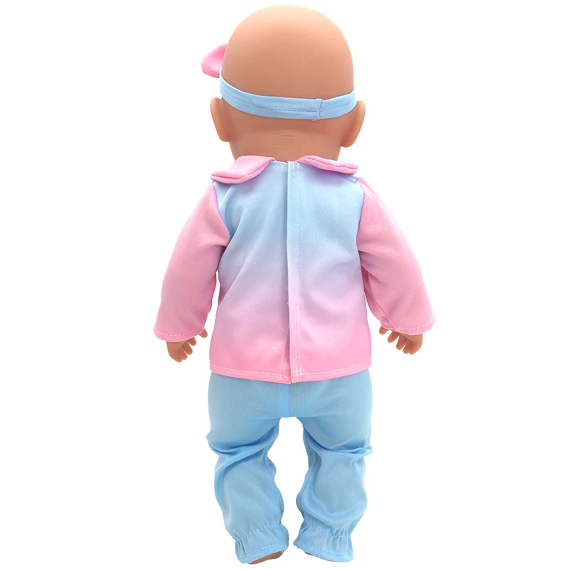 Winter Hoody Coat And Flower Strap Dress Pants Outfit for 43cm 18-Inch AG Girl Dolls Baby Doll Clothes Set