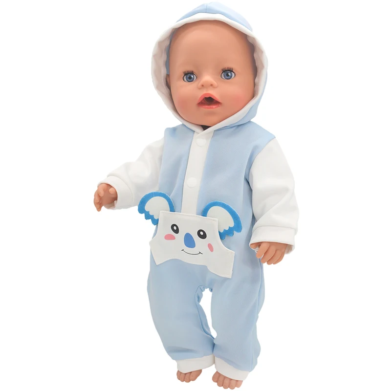 Winter Hoody Coat And Flower Strap Dress Pants Outfit for 43cm 18-Inch AG Girl Dolls Baby Doll Clothes Set