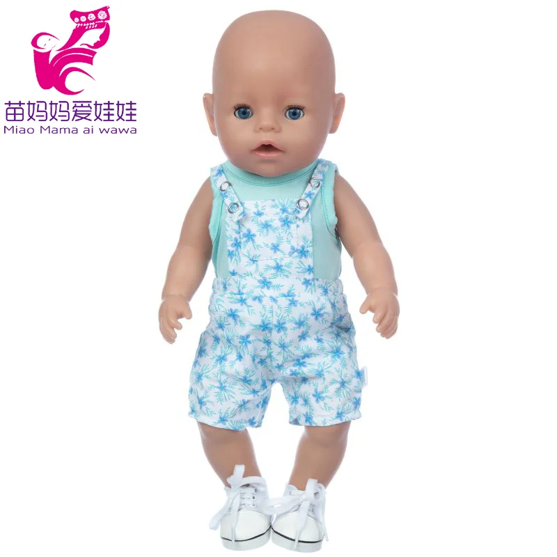 Winter Hoody Coat And Flower Strap Dress Pants Outfit for 43cm 18-Inch AG Girl Dolls Baby Doll Clothes Set