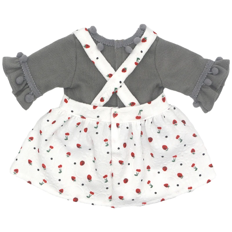Winter Hoody Coat And Flower Strap Dress Pants Outfit for 43cm 18-Inch AG Girl Dolls Baby Doll Clothes Set