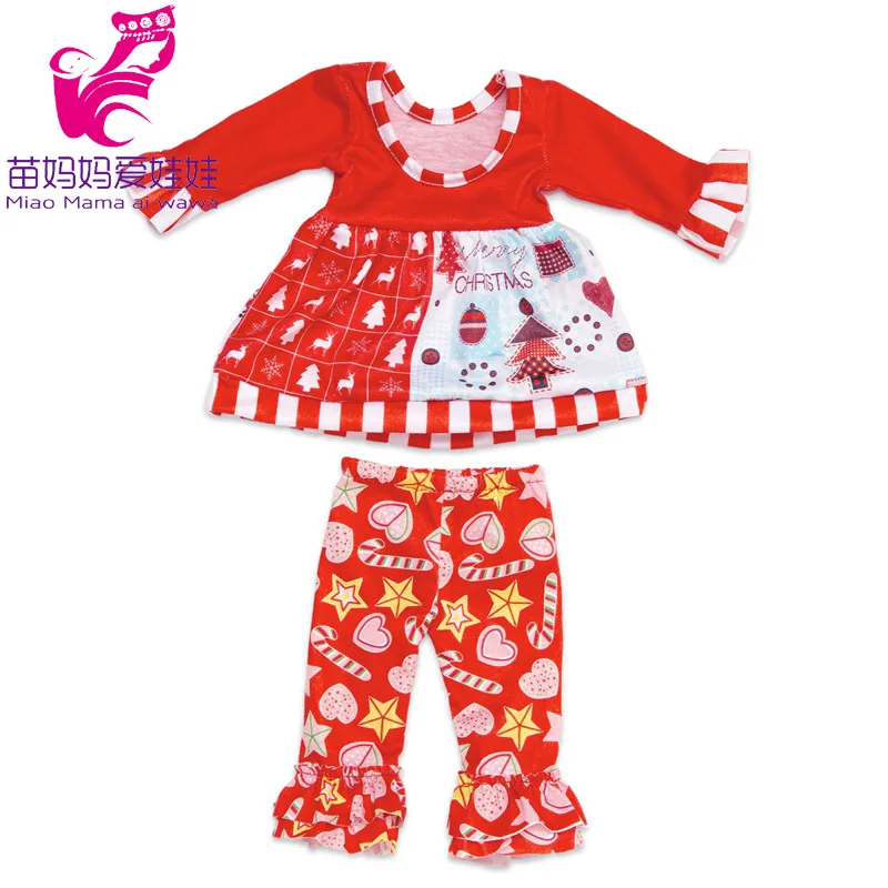 Winter Hoody Coat And Flower Strap Dress Pants Outfit for 43cm 18-Inch AG Girl Dolls Baby Doll Clothes Set