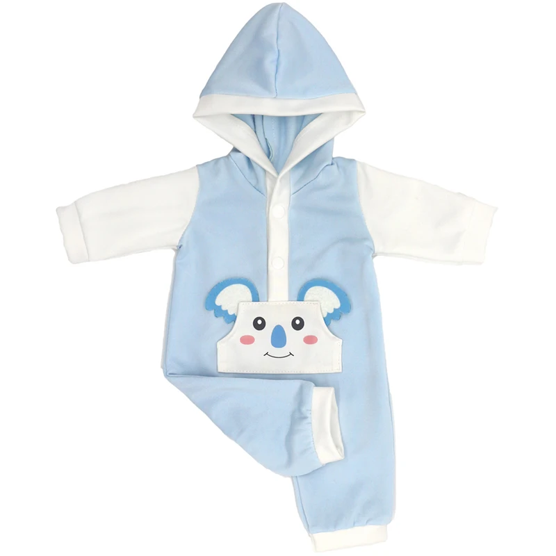 Winter Hoody Coat And Flower Strap Dress Pants Outfit for 43cm 18-Inch AG Girl Dolls Baby Doll Clothes Set