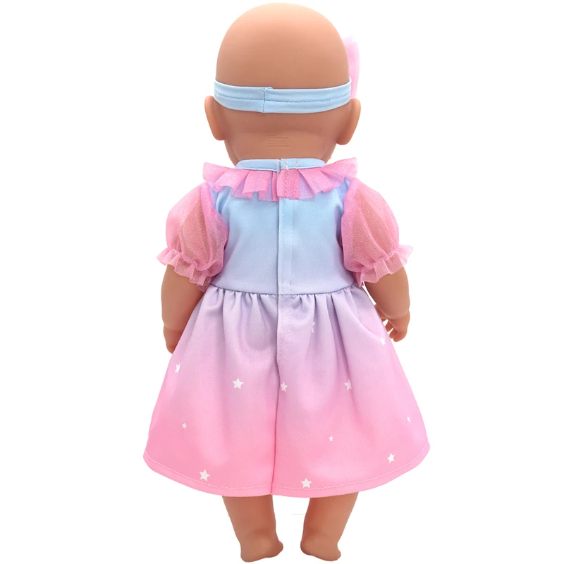 Winter Hoody Coat And Flower Strap Dress Pants Outfit for 43cm 18-Inch AG Girl Dolls Baby Doll Clothes Set