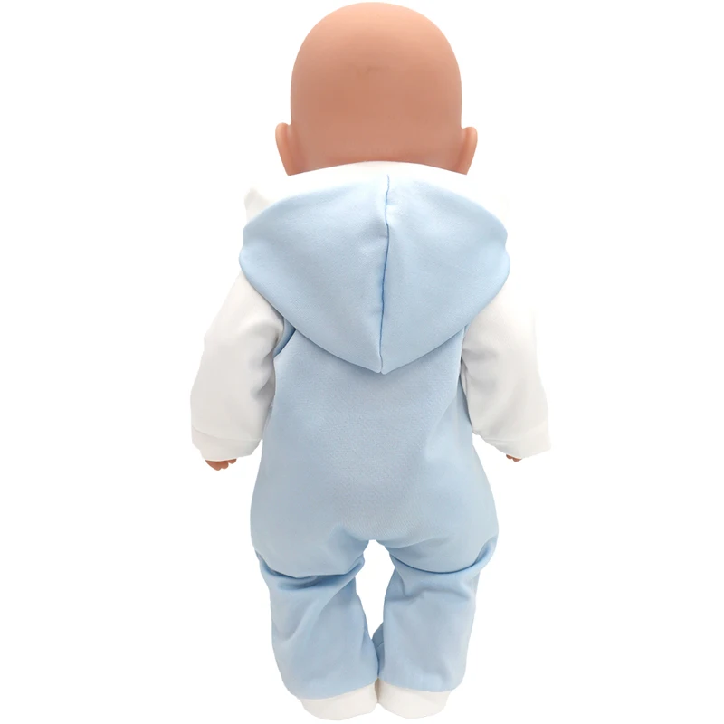 Winter Hoody Coat And Flower Strap Dress Pants Outfit for 43cm 18-Inch AG Girl Dolls Baby Doll Clothes Set