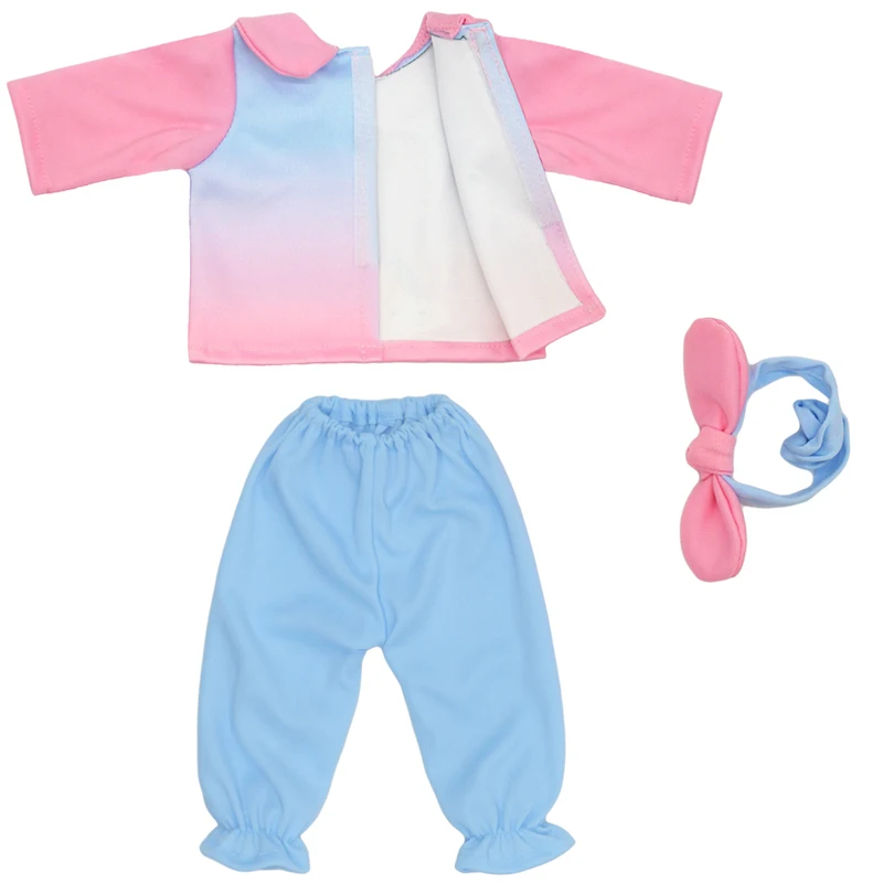 Winter Hoody Coat And Flower Strap Dress Pants Outfit for 43cm 18-Inch AG Girl Dolls Baby Doll Clothes Set