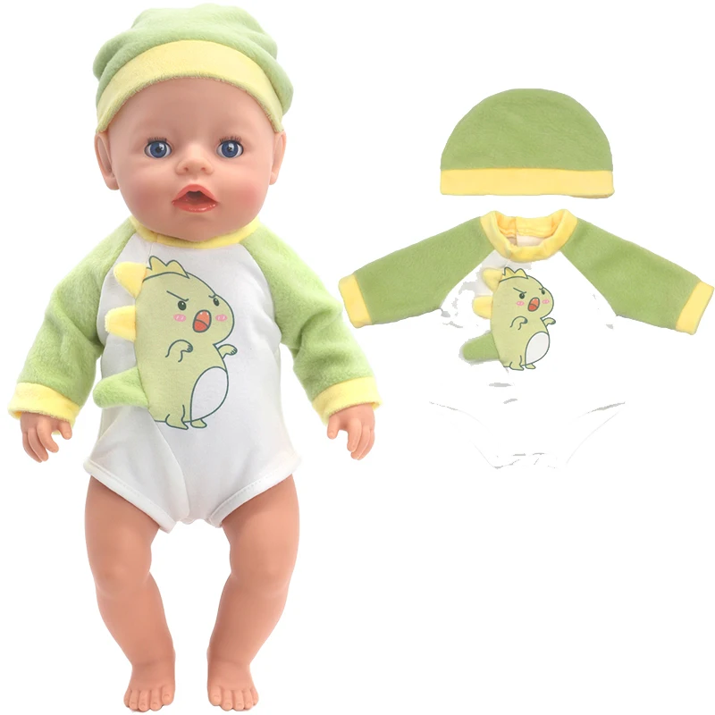 Winter Hoody Coat And Flower Strap Dress Pants Outfit for 43cm 18-Inch AG Girl Dolls Baby Doll Clothes Set