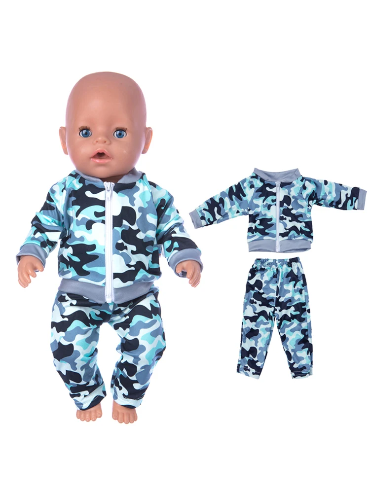 Winter Hoody Coat And Flower Strap Dress Pants Outfit for 43cm 18-Inch AG Girl Dolls Baby Doll Clothes Set
