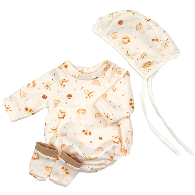 Winter Hoody Coat And Flower Strap Dress Pants Outfit for 43cm 18-Inch AG Girl Dolls Baby Doll Clothes Set