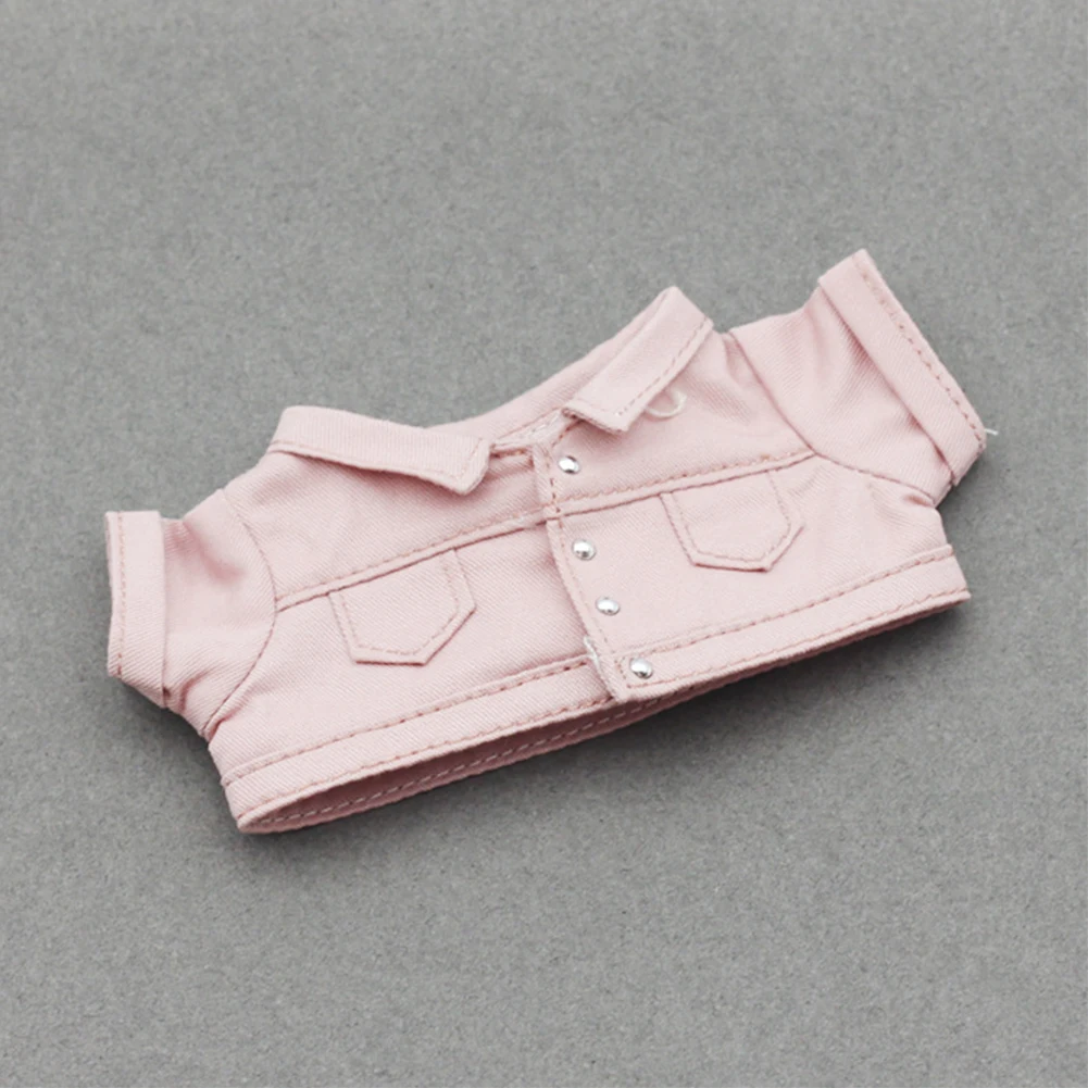 Mini Doll'S Clothes Outfit Accessories For 15-17cm Labubu V1 V2 and 10cm cotton doll Denim shorts jacket Clothing Gift