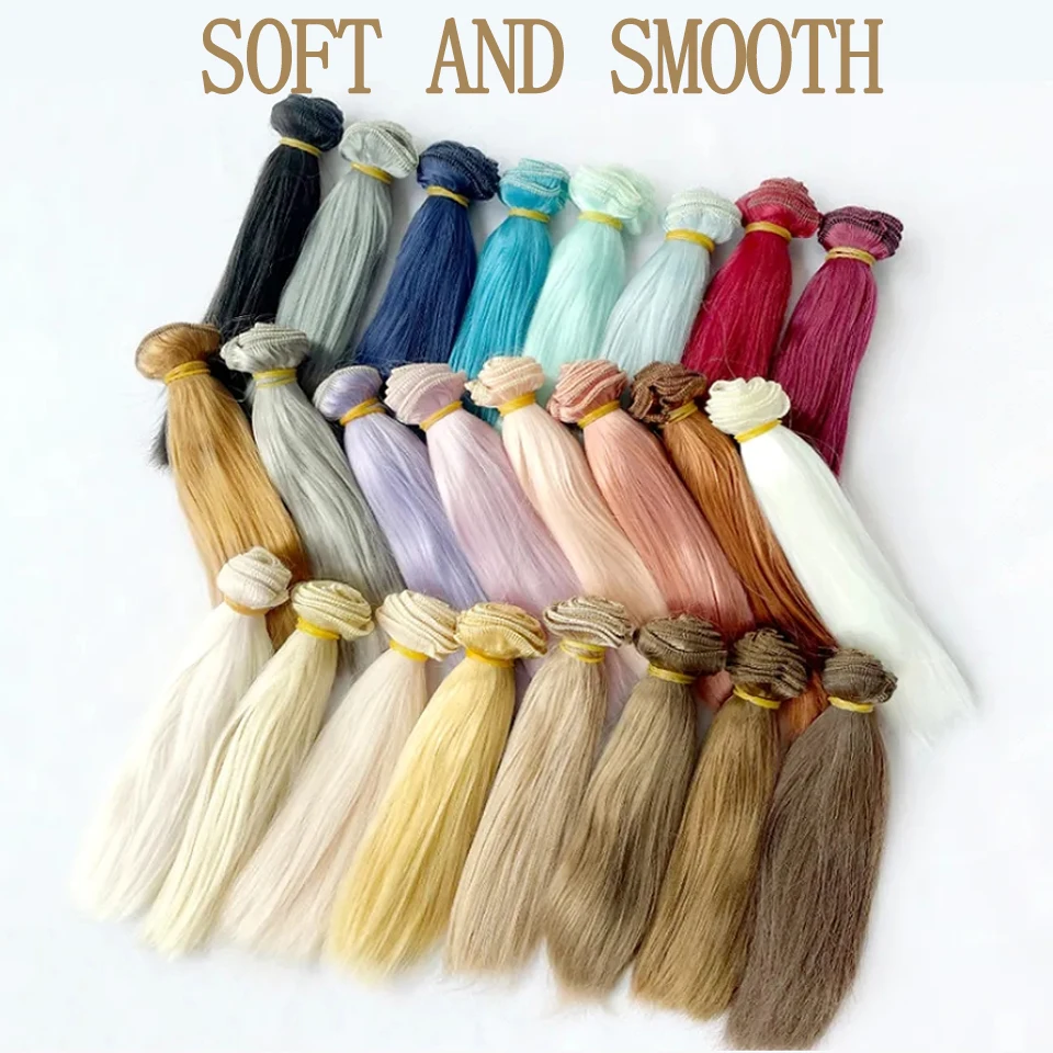 25CM High Quality Milk Silk Doll Hair Long Straight Synthetic Hair for 1/3 1/4 1/6 BJD Wig DIY Soft Doll Wig Accessories