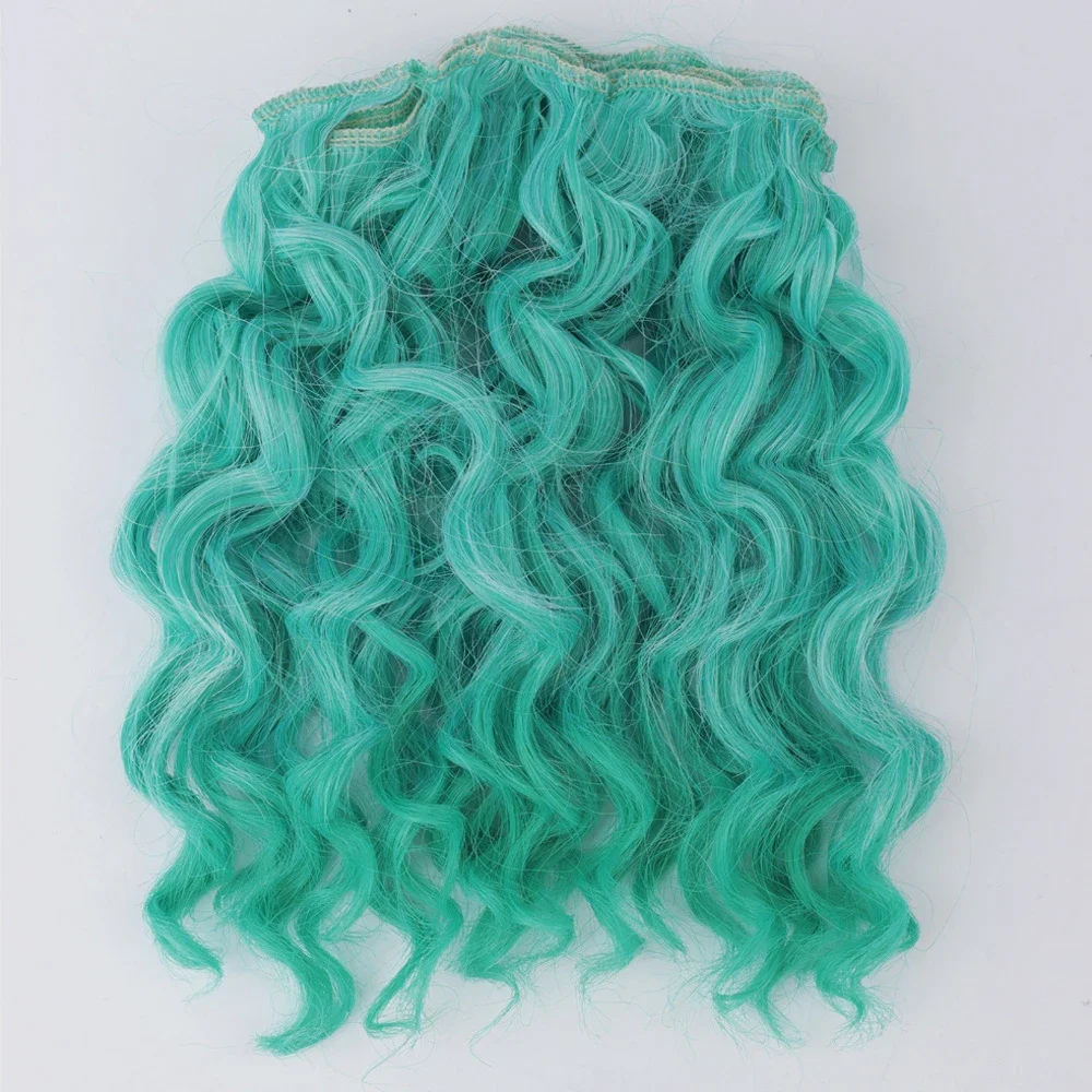15CM Curly Doll Hair DIY Toy Accessories Synthetic Heat Resistant Fiber Wig Blonde Color