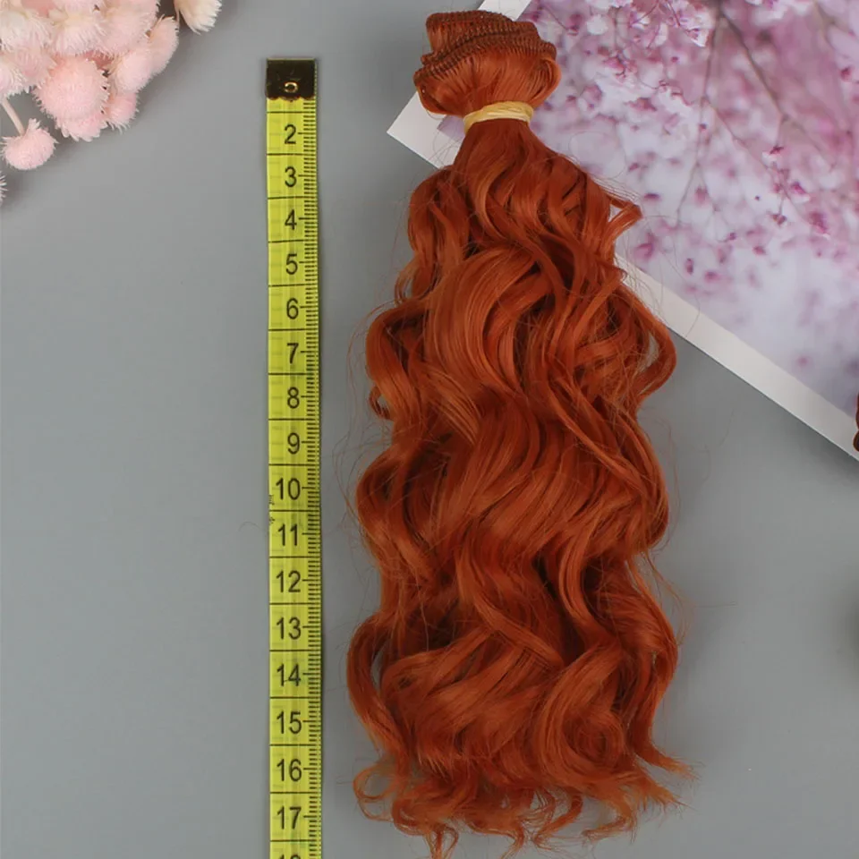 15CM Curly Doll Hair DIY Toy Accessories Synthetic Heat Resistant Fiber Wig Blonde Color