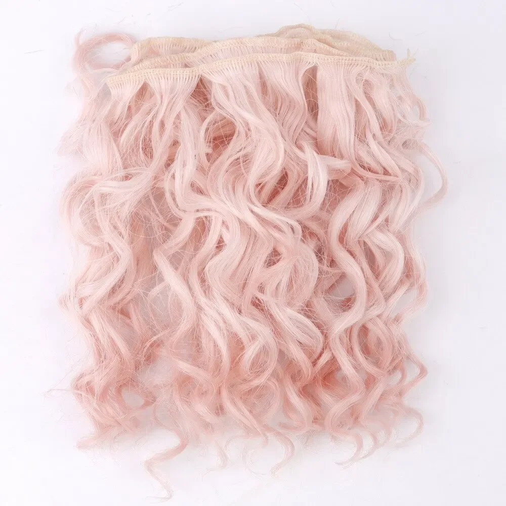 15CM Curly Doll Hair DIY Toy Accessories Synthetic Heat Resistant Fiber Wig Blonde Color