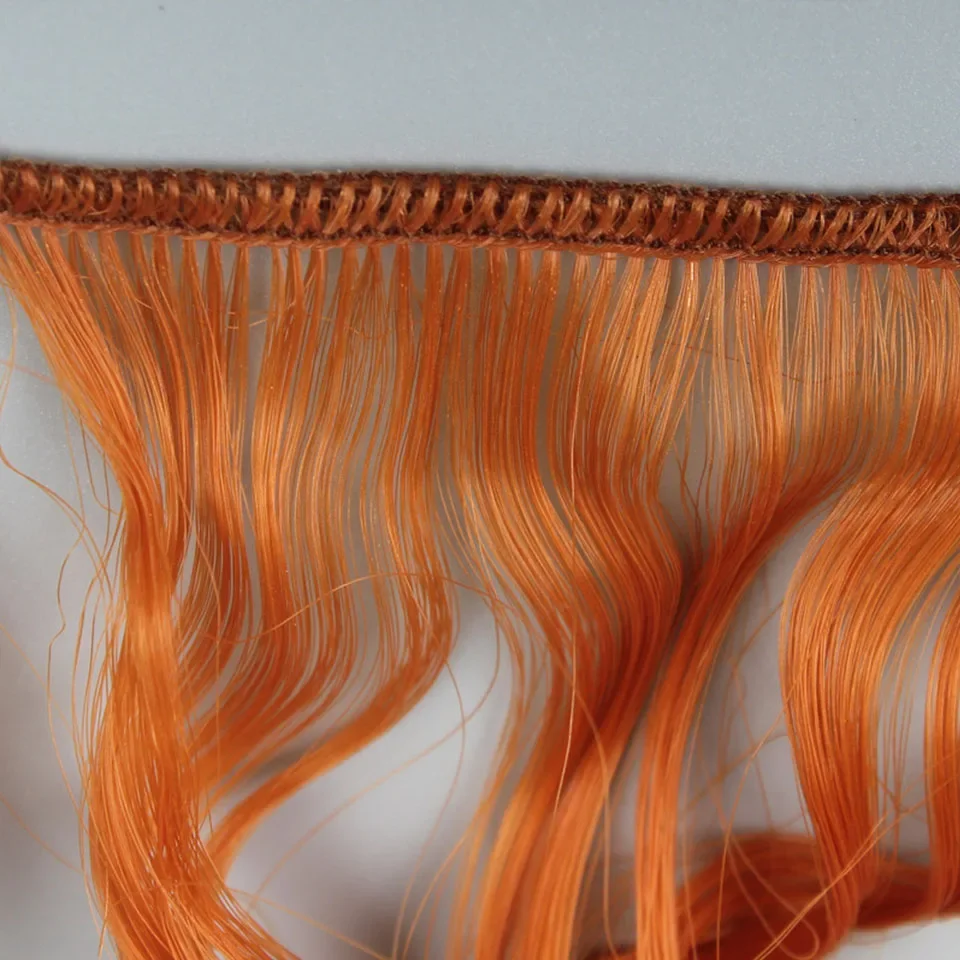 15CM Curly Doll Hair DIY Toy Accessories Synthetic Heat Resistant Fiber Wig Blonde Color