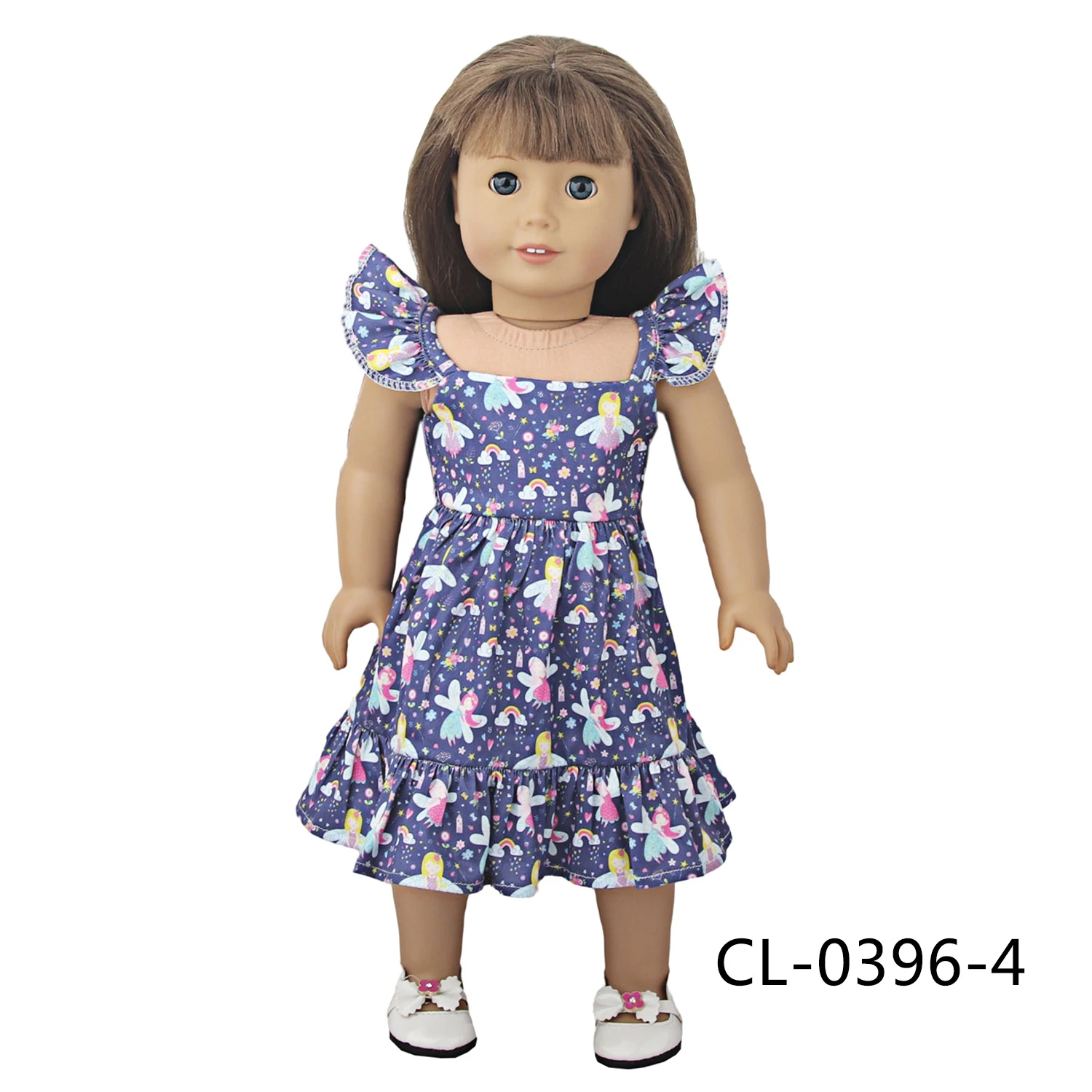 Newly Designed Doll Skirt Flamingos,Sunflowers,Flowers Flying Sleeve Dress For 18 Inch American&43cm Baby New Born Girl Doll Toy