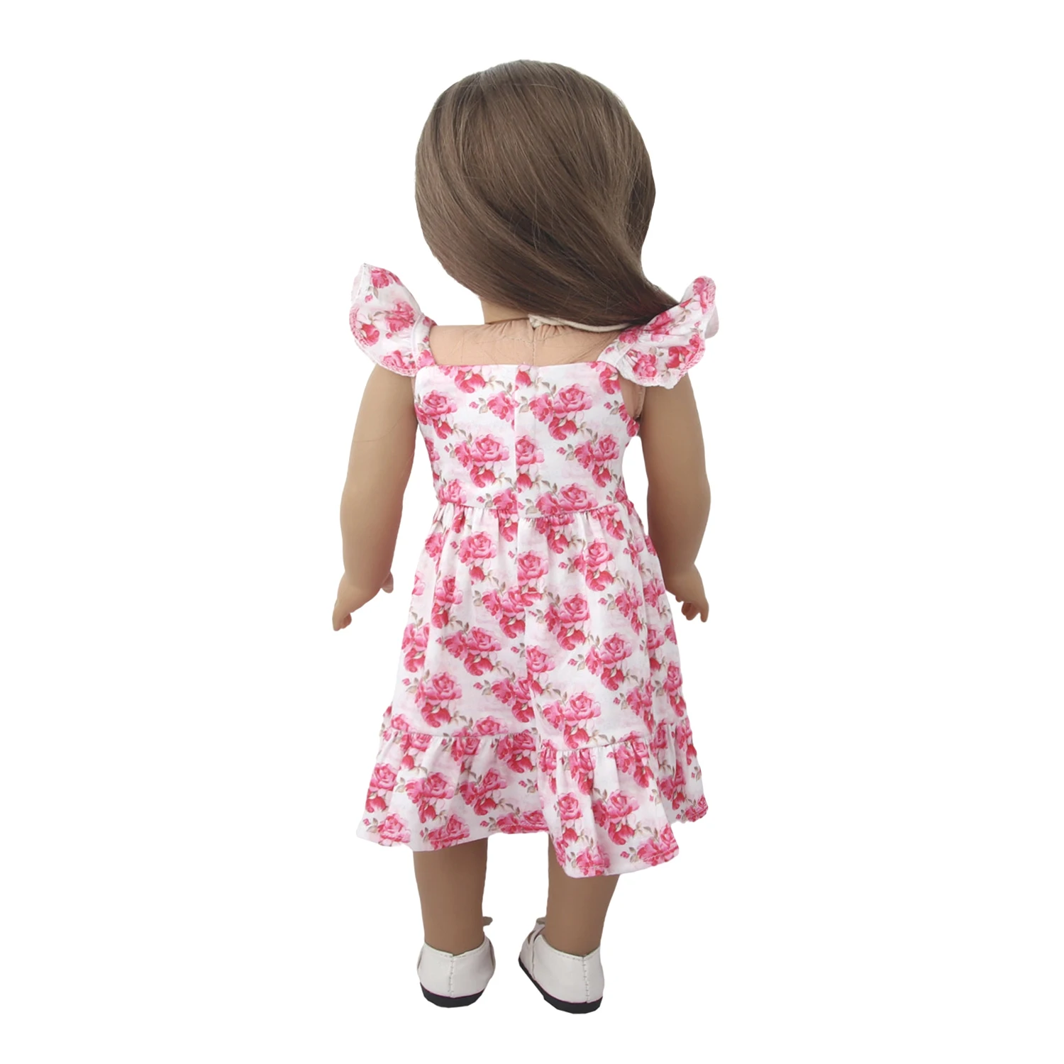 Newly Designed Doll Skirt Flamingos,Sunflowers,Flowers Flying Sleeve Dress For 18 Inch American&43cm Baby New Born Girl Doll Toy