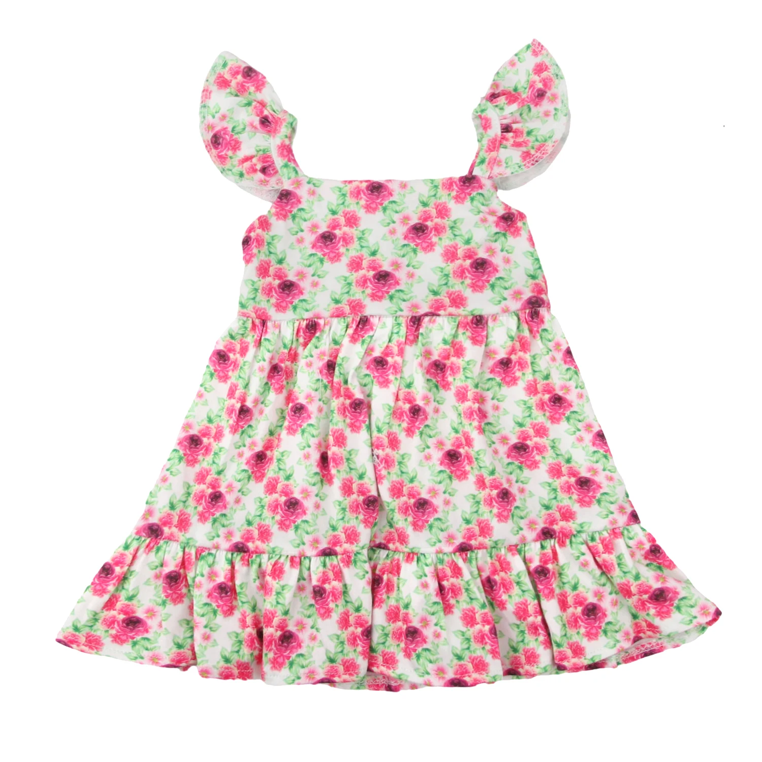 Newly Designed Doll Skirt Flamingos,Sunflowers,Flowers Flying Sleeve Dress For 18 Inch American&43cm Baby New Born Girl Doll Toy