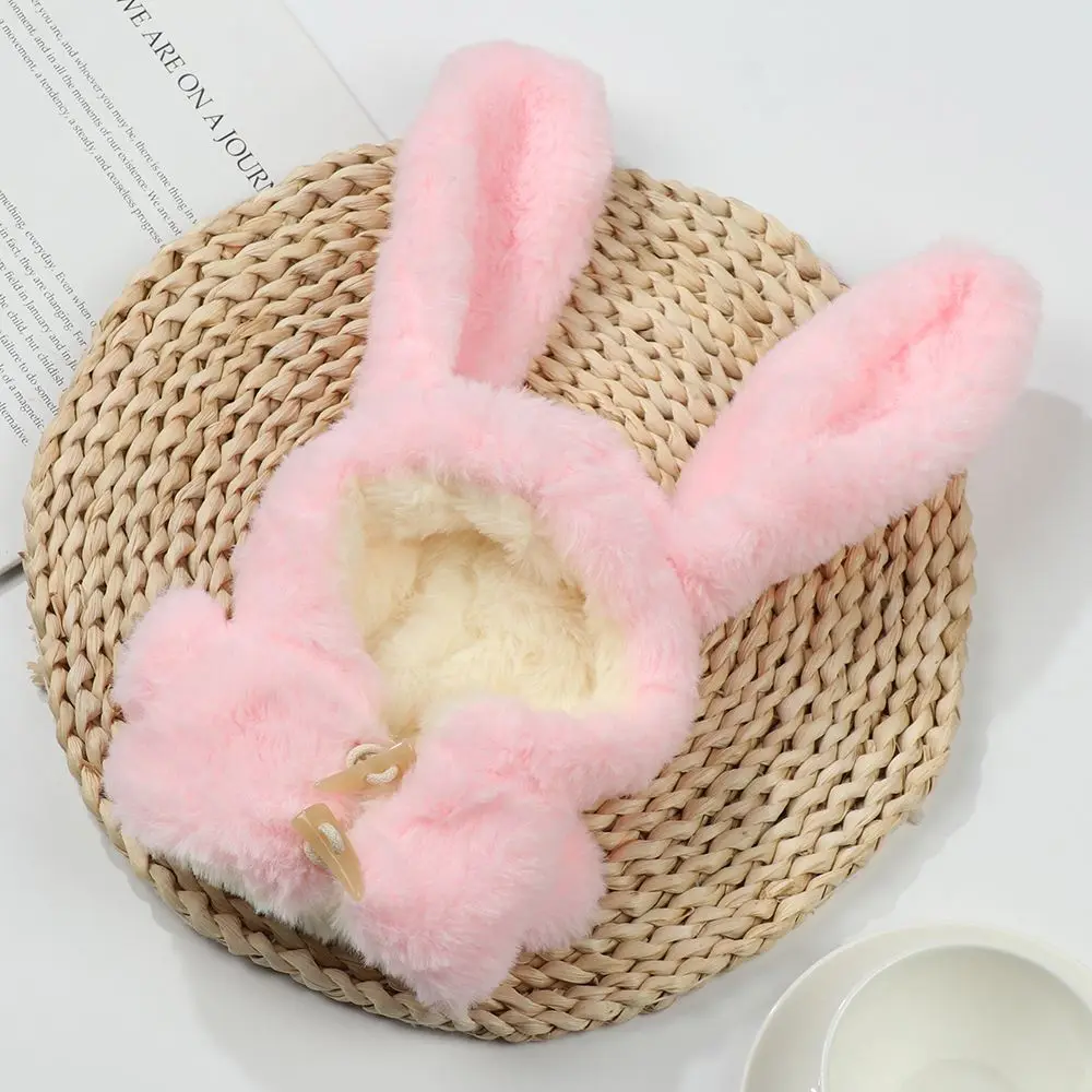 20CM Doll Clothes Plush Fur Coat Cartoon Animal Horn Buckle Overcoat Rabbit Bear Tiger Winter Hairy Outfits For Idol Dolls Toys