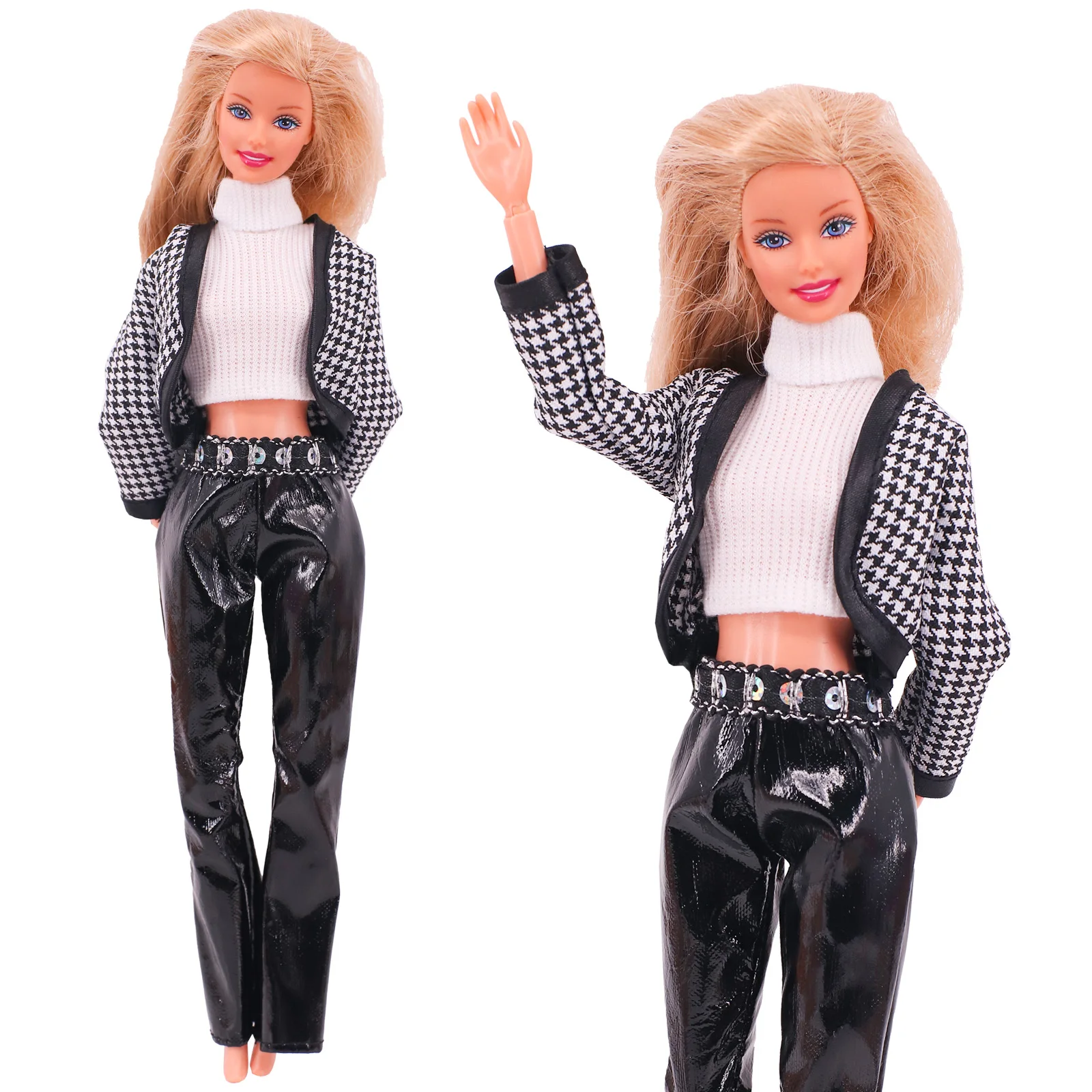 3 Pcs/Set Fur Vest Coat + Dress/Casual Outfit for 11.8 inch Barbies Doll Clothes Accessories Plush Jacket Celebrity,Child's Gift