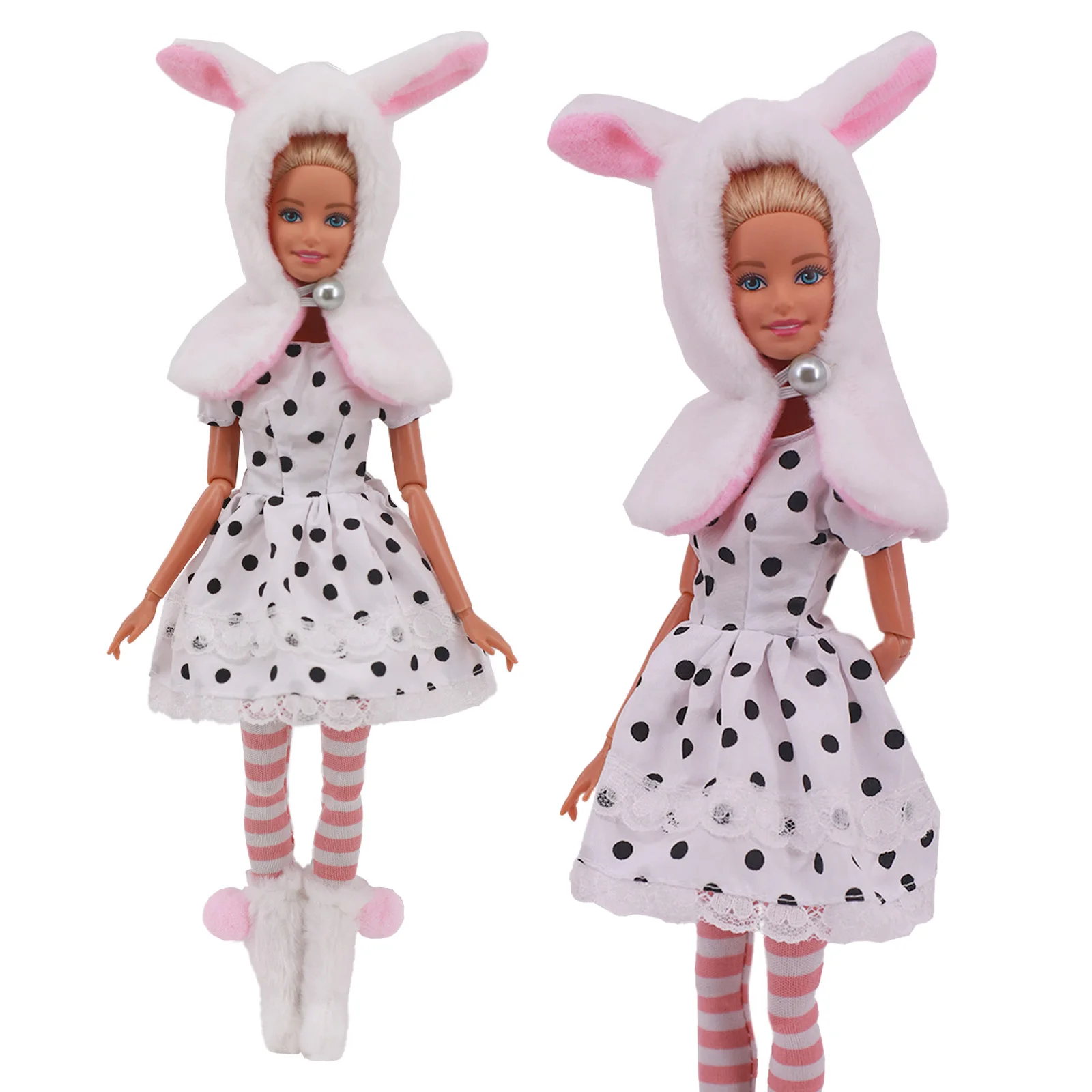 3 Pcs/Set Fur Vest Coat + Dress/Casual Outfit for 11.8 inch Barbies Doll Clothes Accessories Plush Jacket Celebrity,Child's Gift