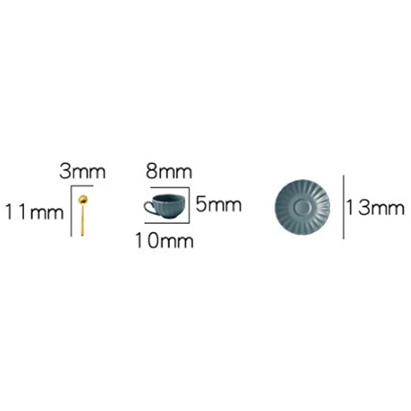 3pcs/Set 1/12 Scale Miniature Simulation Dollhouse Coffee Cup With Saucer Spoon Kitchen Tableware For Doll Accessories Toy