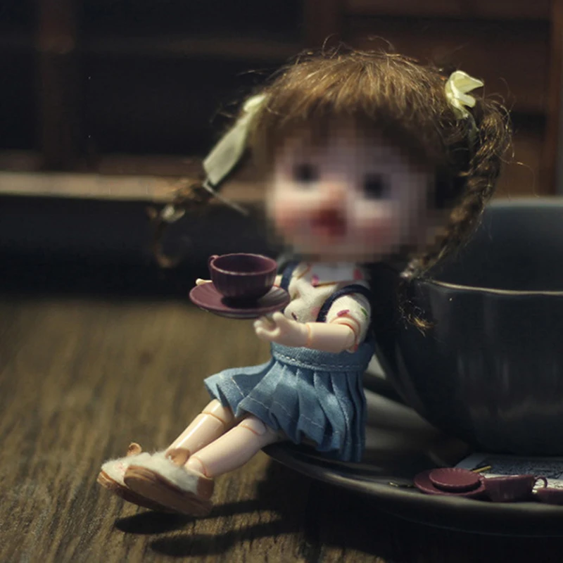 3pcs/Set 1/12 Scale Miniature Simulation Dollhouse Coffee Cup With Saucer Spoon Kitchen Tableware For Doll Accessories Toy