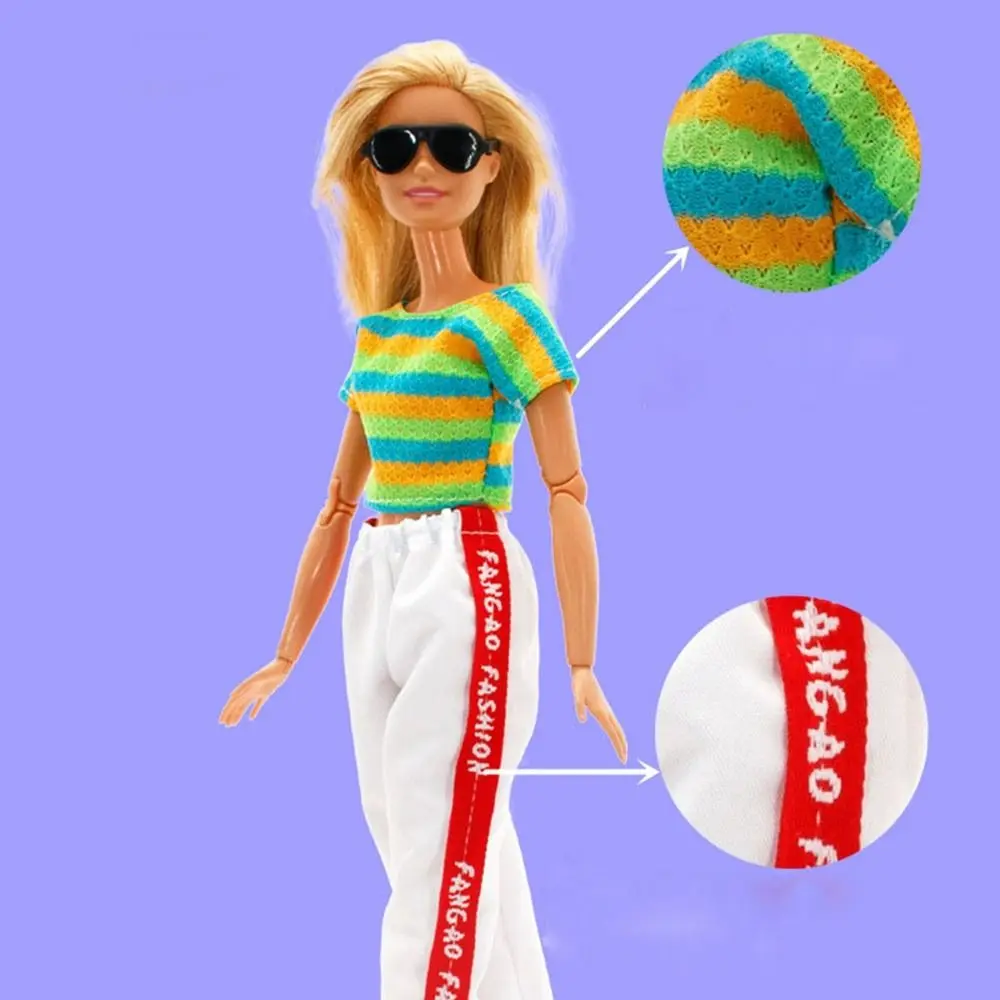 Fashion Female Doll Dress Casual Sport Pants Tank Top T-shirt Handmade Party Clothes For 30cm Doll Accessories Child Toys Gift
