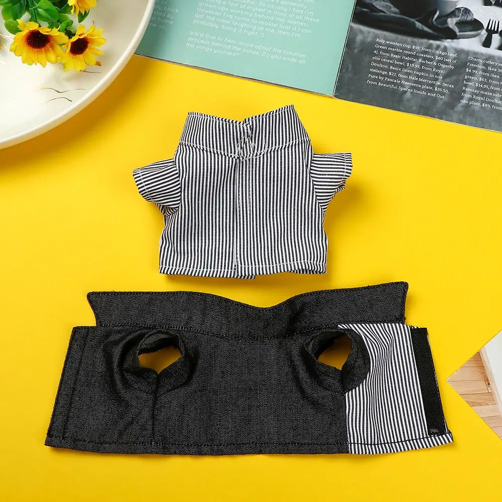 20CM Doll Shirt Solid Color Blouse Stripes Lattice Idol Doll Clothes Dolls Accessories Cotton Stuffed Change Dressing Game