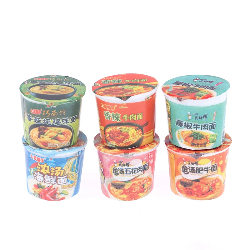 5Pcs 1/12 Dollhouse Miniature Instant Noodles Dollhouse Kitchen Pretend Food Toy