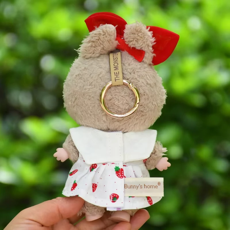15/17cm Vinyl Plush Doll Clothes Labubu Pendant Lucky Purple Bow Dress Labubu V1/V2/V3 Clothes Accessories