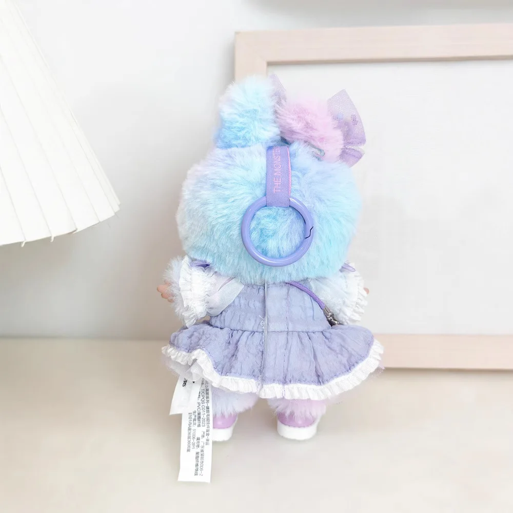 15/17cm Vinyl Plush Doll Clothes Labubu Pendant Lucky Purple Bow Dress Labubu V1/V2/V3 Clothes Accessories