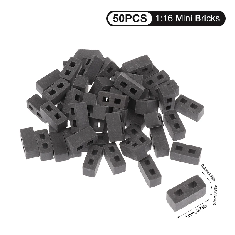 20/50Pcs Miniature Cinder Blocks Model 1/12 Dollhouse Micro Landscape Mini Concrete Bricks Toy Micro Scene Construction Props