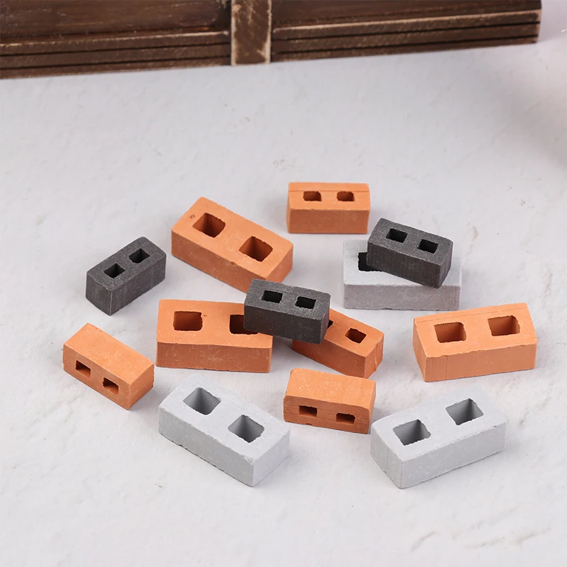 20/50Pcs Miniature Cinder Blocks Model 1/12 Dollhouse Micro Landscape Mini Concrete Bricks Toy Micro Scene Construction Props